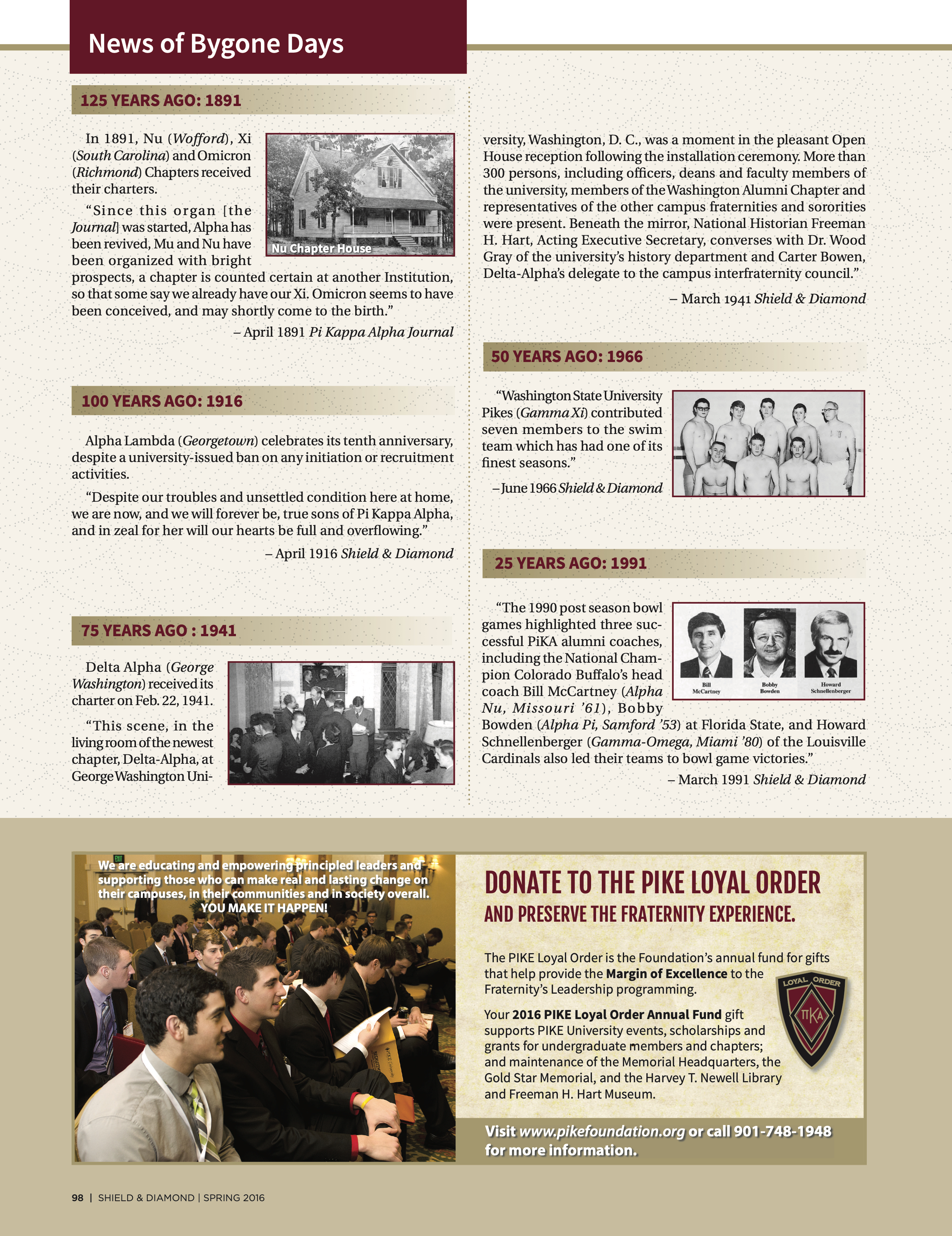 News Of Bygone Days, Spring 2016